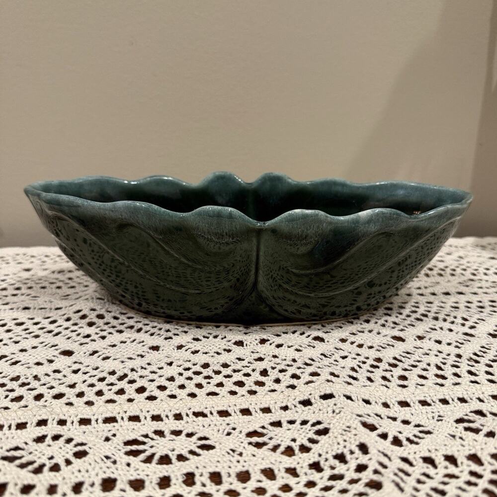 Vintage Hull Green Pottery Oval Bowl F77 Impressed Backstamp One-Piece Set
